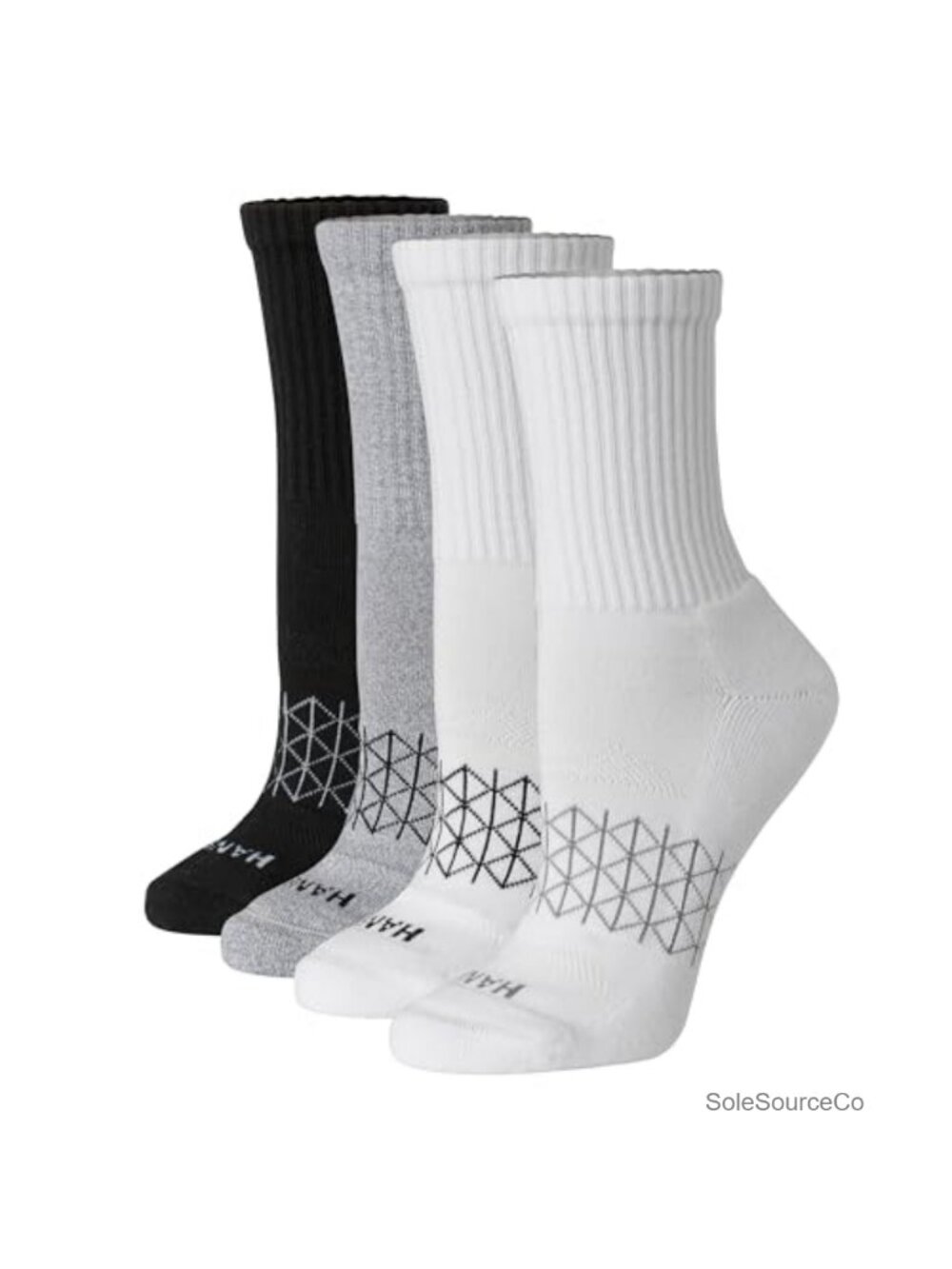 Women's Cotton Blend Cushioned Crew Socks 4-Pack Moisture Wicking Athletic